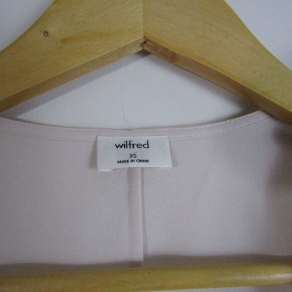 Aritzia Wilfred Top XS Pink Floral Tia Drapey Front Tie Romantic Feminine Modern - Picture 7 of 14